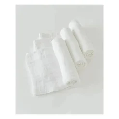 Conjunto de lençol de algodão pequeno unicórnio, branco