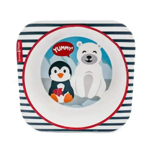 Conjunto de louça de bambu Primo Passi Kids - amigos de inverno