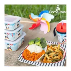 Conjunto de louça de bambu Primo Passi Kids - amigos de inverno