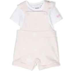 Conjunto de macacão de algodão Hugo Boss Baby - menina, rosa claro