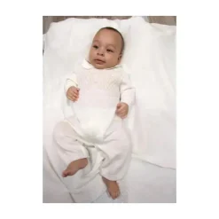 Conjunto de macacão e cobertor de malha marfim para bebês Will' Beth, branco