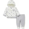Conjunto de moletom com capuz Little Me Jaunty Jungle Heather Grey