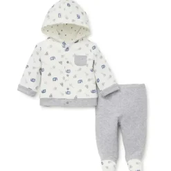 Conjunto de moletom com capuz Little Me Jaunty Jungle Heather Grey