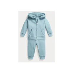 Conjunto de moletom e calça Ralph Lauren Fleece Full-Zip - Azul Claro