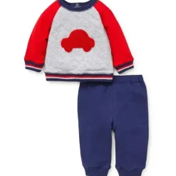 Conjunto de moletom Little Me Car Marinho