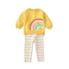 Conjunto de moletom Little Me Rainbow 2 peças - Amarelo