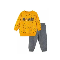 Conjunto de moletom Little Me - Roar 2 peças, cinza