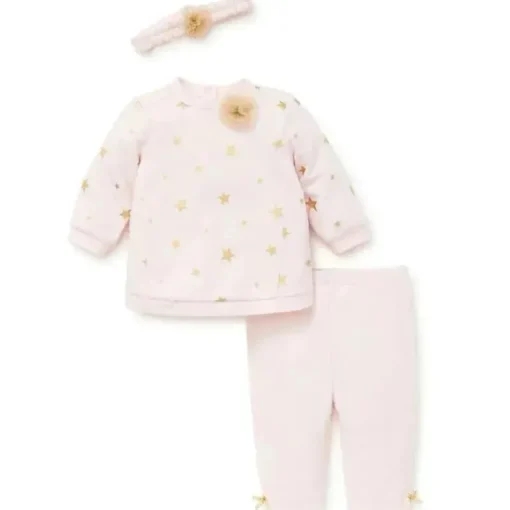 Conjunto de Moletom Little Me Stars - Rosa Claro