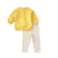 Conjunto de moletom Little Me Rainbow 2 peças - Amarelo