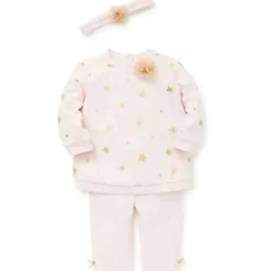 Conjunto de Moletom Little Me Stars - Rosa Claro