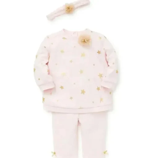 Conjunto de Moletom Little Me Stars - Rosa Claro