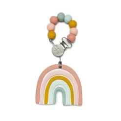 Conjunto de mordedores de silicone Loulou Lollipop, arco-íris pastel