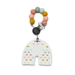 Conjunto de mordedores de silicone Loulou Lollipop, arco-íris pastel