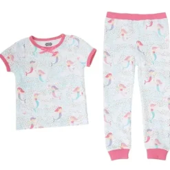 Conjunto de pijama de duas peças com estampa de sereia de torta de lama