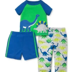 Conjunto de pijama Little Me Cool Dinos, cinza Heather