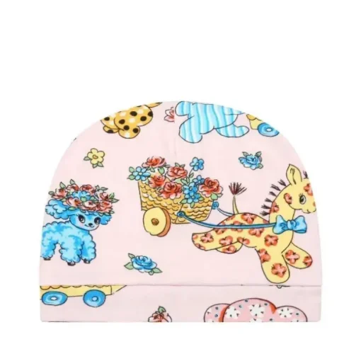 Conjunto de presente de chapéu e sapato Moschino Baby - Girl com estampa completa, rosa