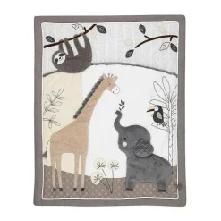 Conjunto de roupa de cama para bebês Lambs &amp; Ivy Jungle Animals 4 peças