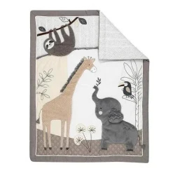 Conjunto de roupa de cama para bebês Lambs &amp; Ivy Jungle Animals 4 peças