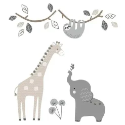 Conjunto de roupa de cama para bebês Lambs &amp; Ivy Jungle Animals 4 peças