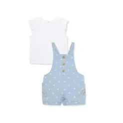 Conjunto de suéter de tricô arco-íris Little Me - Azul