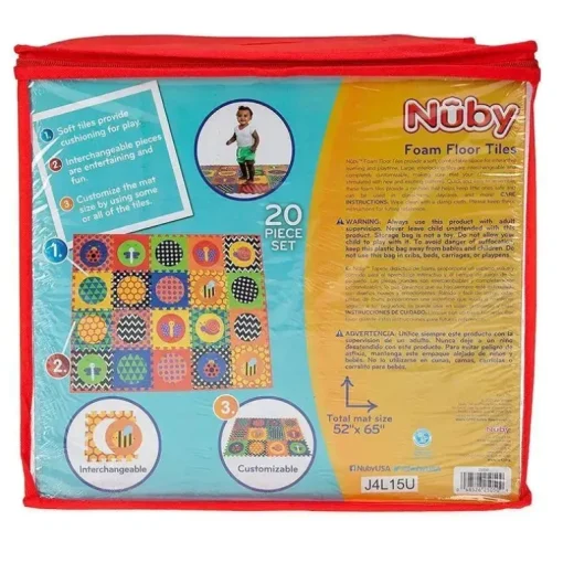 Conjunto de telhas de espuma de piso Nuby Eva 20 peças