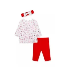 Conjunto de Túnica Little Me Hearts - Vermelho