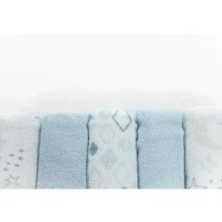 Conjunto de toalha de banho Piccolo Bambino 5 pk Terry para bebê, azul