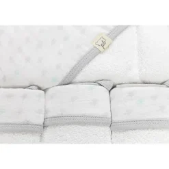 Conjunto de toalha de bebê com capuz e 3 toalhinhas de bebê Piccolo Bambino cinza pontilhada