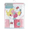 Conjunto de toalha e toalhinha de algodão rosa cinza com capuz (sereia)