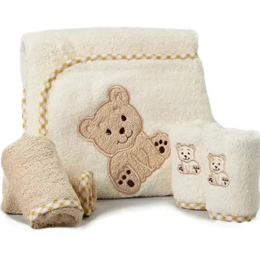 Conjunto de toalha e toalhinha com capuz Spasilk, urso