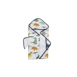 Conjunto de toalha e toalhinha de algodão unicórnio com capuz em Dino Friends