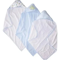 Conjunto de toalhas com capuz Spasilk Soft Terry, pacote de 3 Dino azul