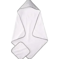 Conjunto de toalhas com capuz American Baby - Terry, cinza