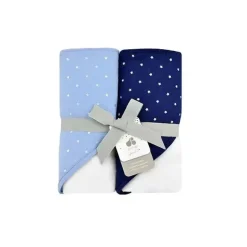 Conjunto de toalhas com capuz Just Born Sparkle Azul Marinho e Azul Claro 2 Pacotes