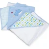 Conjunto de toalhas Spasilk Soft Terry com capuz, pacote de 3 azuis