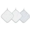 Conjunto de Toalhinhas Aden + Anais em Dove, Pacote com 3