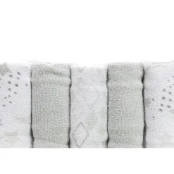 Conjunto de toalhinhas de bebê Piccolo Bambino 5 pk Terry, cinza