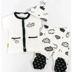 Conjunto Kushies Clouded Baby Leve-me para Casa com Chapéu de Bebê