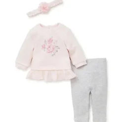 Conjunto Legging Little Me Bountiful Roses - Cinza Heather