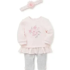 Conjunto Legging Little Me Bountiful Roses - Cinza Heather