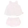 Conjunto RuffleButts - Meninas Rosa Seersucker Ric Rac Swing &amp; Bloomer