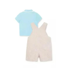 Conjunto Shortall Little Me Car - Bege