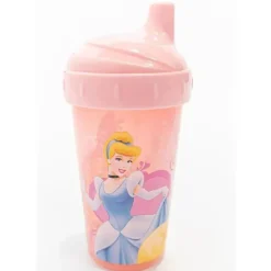 Copo com canudinho de princesa rosa claro da Disney, 10 onças