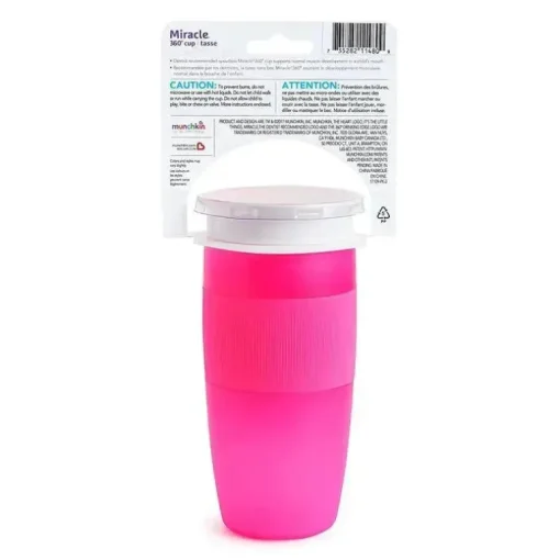 Copo com Canudinho Munchkin Miracle 360 ​​14 Oz - Rosa