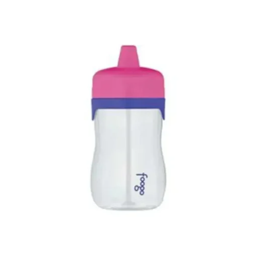 Copo com canudinho térmico 11 onças cristalino com detalhes em rosa e roxo