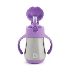 Copo de Aço Inoxidável Munchkin 8 Oz Cool Cat, Roxo