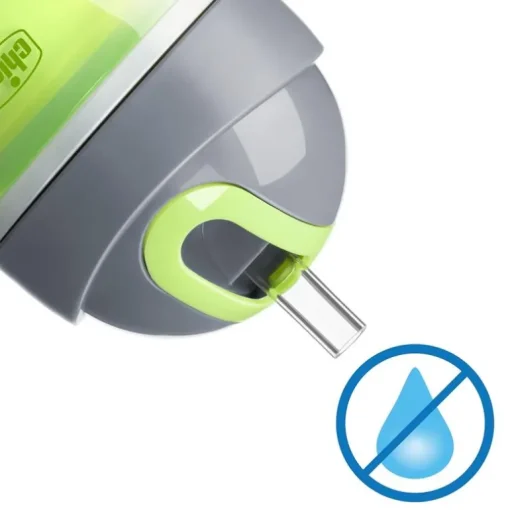 Copo de canudo isolado Chicco Flip Top 12+ verde/azul-petróleo