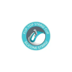 Copo de palha isolado Chicco Flip-Top 9 onças. 12m+ (2pk) em Azul Discover/Teal