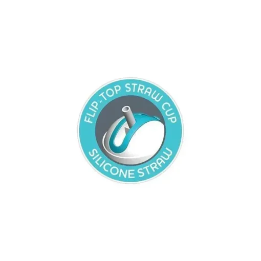 Copo de palha isolado Chicco Flip-Top 9 onças. 12m+ (2pk) em Azul Discover/Teal