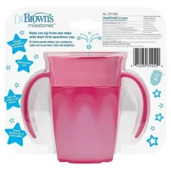Copo de treinamento sem bico Dr. Brown's Cheers 360, rosa